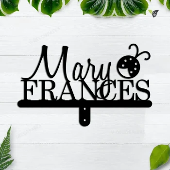 Custom Metal Garden Sign With Name, Bee Gargen Sign, Metal Wall Art, Garden Metal Art