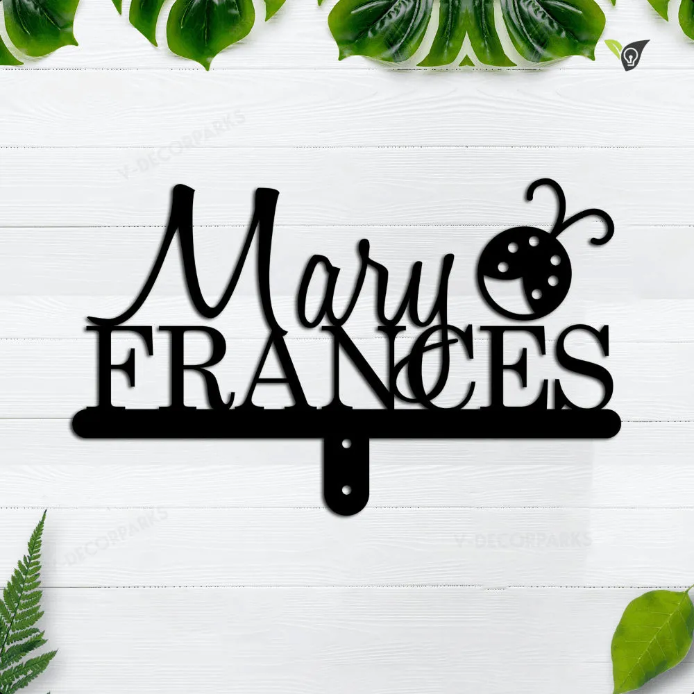 bocanhcam_8in.webp Custom Metal Garden Sign With Name, Bee Gargen Sign, Metal Wall Art, Garden Metal Art