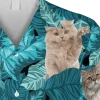 Funny British Longhaired Cat Tropical Plants Hawaiian Shirt, 3d Aloha Apparel, Aloha Shirt For Mens, Womens