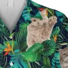 British Longhaired Cats Green Hawaii T-shirt, Summer Outfit For Her, Aloha Shirt For Mens, Womens