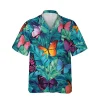 Butterfly Tropical Leaves Hawaii Shirt, Gift For Her, Aloha Shirt For Mens, Womens
