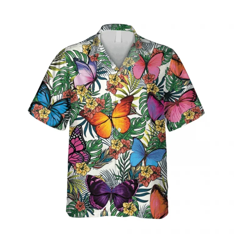 Tropical Butterfly 3d Hawaiian Shirt, Mother's Day Gift, Aloha Shirt For Mens, Womens