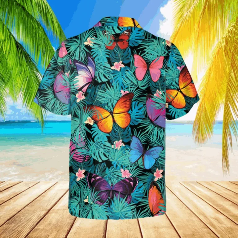 Tropical Plants Butterfly Hawaii 3d Shirt, Island Clothing, Aloha Shirt For Mens, Womens