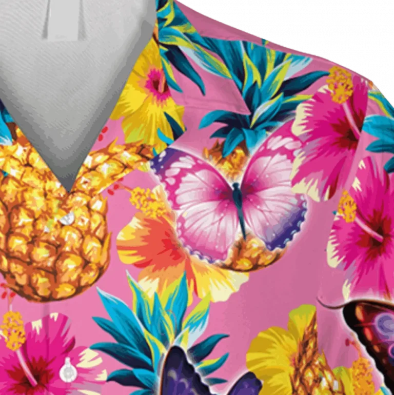 Pink Butterfly Hawaiian Shirt, Gift For Wife, Aloha Shirt For Mens, Womens