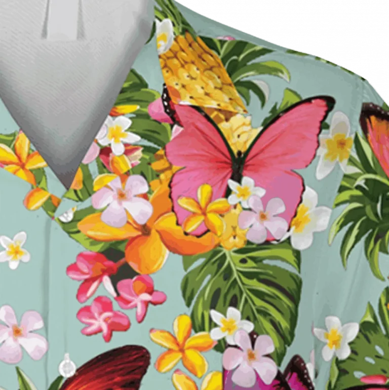 Butterflies And Pineapple Hawaii Shirt, Fruits Summer Shirt, Aloha Shirt For Mens, Womens