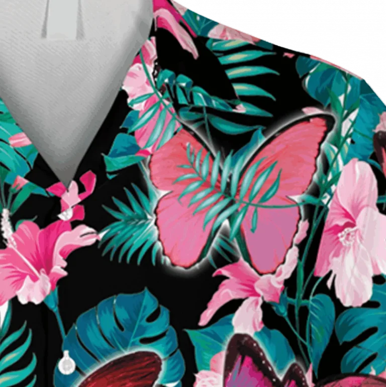 Butterfly Hibicus Hawaii Shirt, Flowers Beach Apparel, Aloha Shirt For Mens, Womens