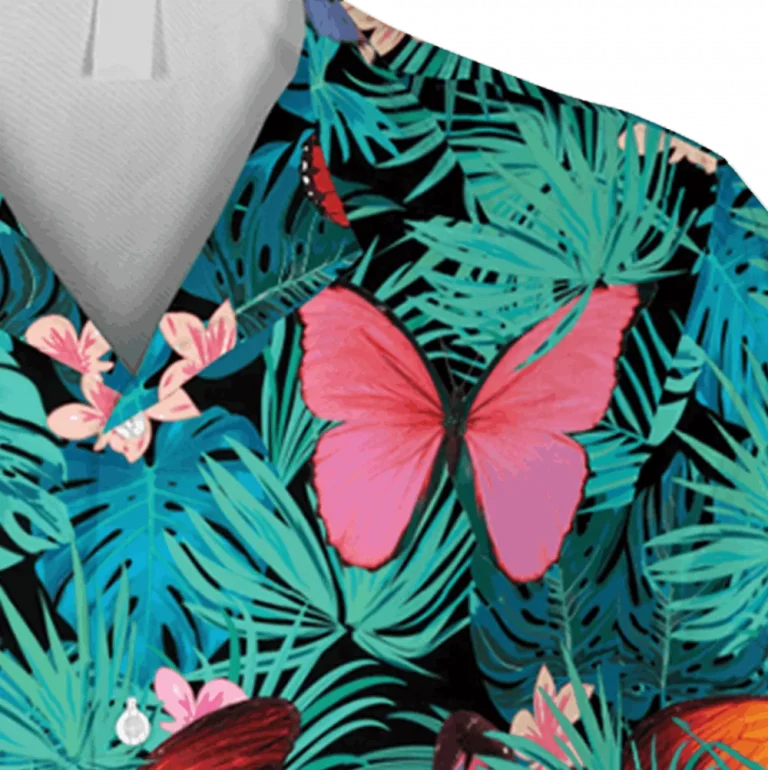 Tropical Plants Butterfly Hawaii 3d Shirt, Island Clothing, Aloha Shirt For Mens, Womens