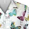 Funny Butterfly White Hawaii Shirt, Summer Outfit, Aloha Shirt For Mens, Womens