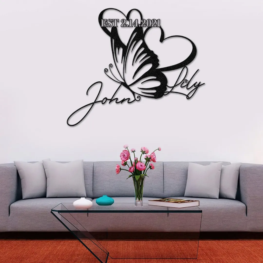 butterfly_202.webp Custom Butterfly Valentines Day Metal Decor, Steel Gift For Him, Her