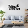 Hello Sunshine Funny Sun Metal Sign, Beach, Holiday Weatherproof Accent Metal Sign