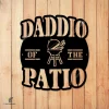 Daddio Of The Patio Funny Bbq Metal Sign, Backyard Grill Metallic Decor Metal Sign