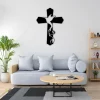 Cross And Dove Bird Jesus Metal Art, Dove Bird Religion Interior Accent Metal Sign