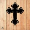 Layered Cross Jesus Metal Sign, Layered Cross Christian Laser Cut Artwork Metal Sign