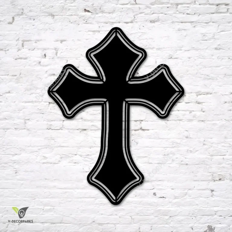 Layered Cross Jesus Metal Sign, Layered Cross Christian Laser Cut Artwork Metal Sign