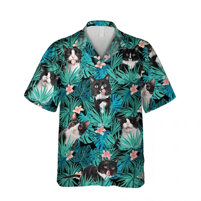 Funny Tuxedo Kitty Hawaiian T-shirt, 3d Shirt For Women, Aloha Shirt For Mens, Womens