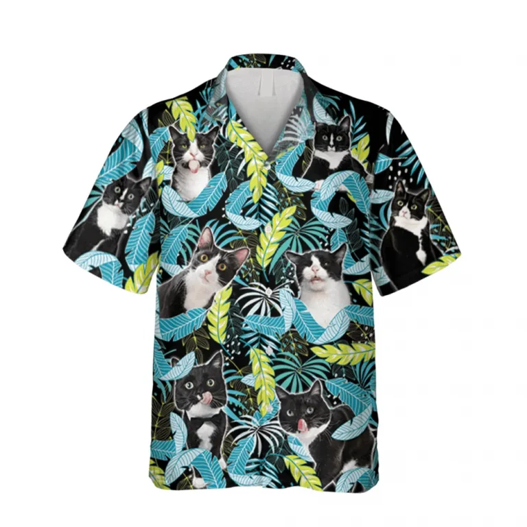 Tuxedo Cats Neon Hawaiian T-shirt, Reyn Spooner Shirts, Aloha Shirt For Mens, Womens