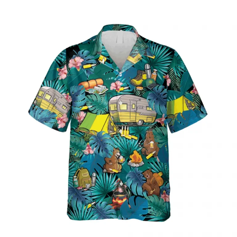 Camping Lovers Green Hawaii Shirt, Campife Shirt, Aloha Shirt For Mens, Womens