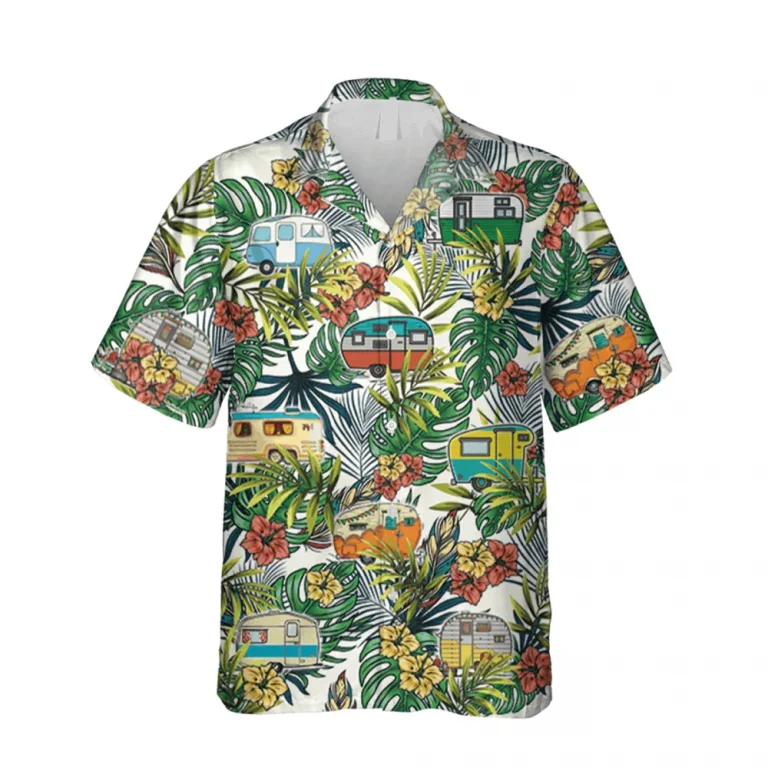 Tropical Plants And Campers 3d Hawaii Shirt, Vintage Beach Shirt, Aloha Shirt For Mens, Womens