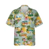 Pineapples And Campers Hawaiian Shirt, Camping T-shirt, Aloha Shirt For Mens, Womens