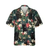 Floral Black Kittens Hawaii Shirt, Beach Apparel, Aloha Shirt For Mens, Womens