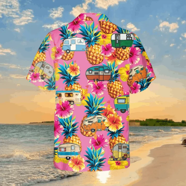 Recreational Vehicles Hibicus Pink Hawaiian Shirt, Gift For Camping Lovers, Aloha Shirt For Mens, Womens