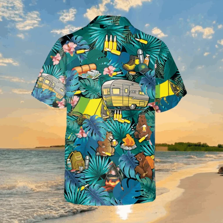 Camping Lovers Green Hawaii Shirt, Campife Shirt, Aloha Shirt For Mens, Womens