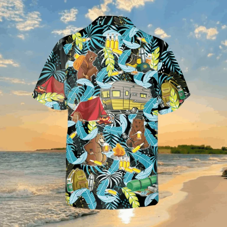 Camping Tropical Hawaii Shirt, Campfire Summer Clothing, Aloha Shirt For Mens, Womens