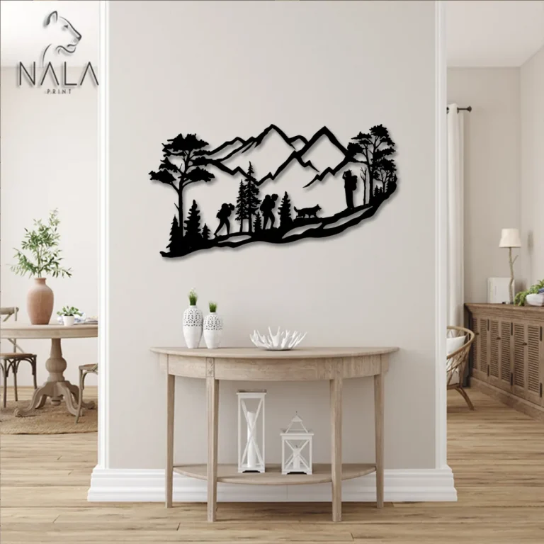 Family Hiking Wall Decor, Camping Metal Wall Art, Unique Camping Wall Art Decor, Gift For Hiking Lovers