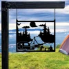 Personalized Name Camping Metal Gate Decor, Camping Metal Hanging Sign, Garden Hanging Decor, Gift For Camping Lovers