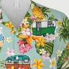 Pineapples And Campers Hawaiian Shirt, Camping T-shirt, Aloha Shirt For Mens, Womens