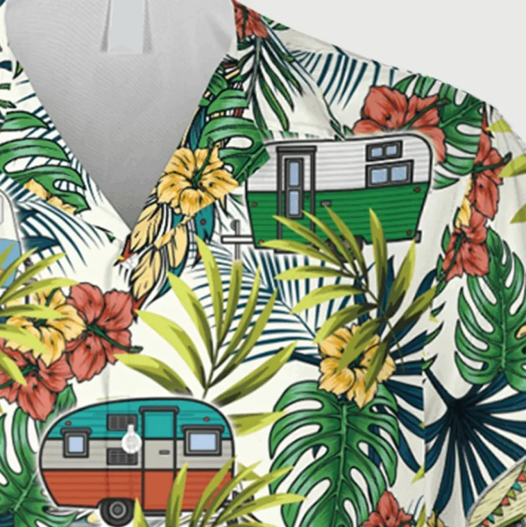 Tropical Plants And Campers 3d Hawaii Shirt, Vintage Beach Shirt, Aloha Shirt For Mens, Womens