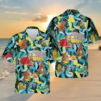 Camping Tropical Hawaii Shirt, Campfire Summer Clothing, Aloha Shirt For Mens, Womens