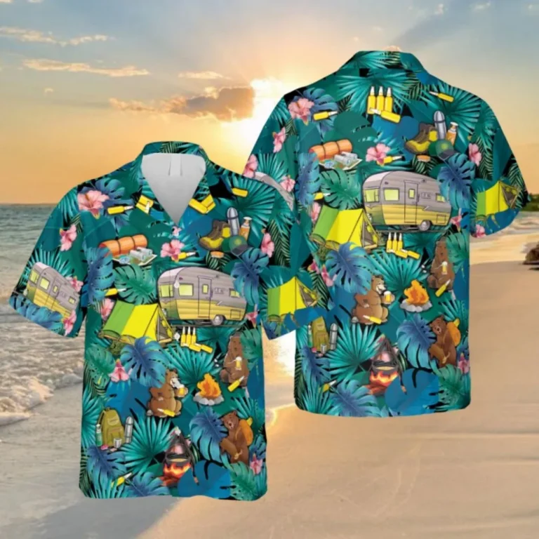 Camping Lovers Green Hawaii Shirt, Campife Shirt, Aloha Shirt For Mens, Womens