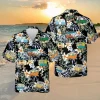 Floral Campers Black Hawaiian Shirt, Summer Clothing For Him, Aloha Shirt For Mens, Womens