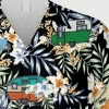 Floral Campers Black Hawaiian Shirt, Summer Clothing For Him, Aloha Shirt For Mens, Womens