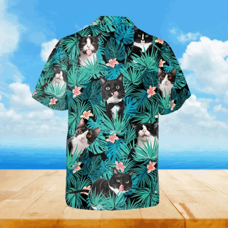 Funny Tuxedo Kitty Hawaiian T-shirt, 3d Shirt For Women, Aloha Shirt For Mens, Womens