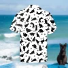 Funny Black Cats Black And White Hawaii Shirt, Beach Shirt, Aloha Shirt For Mens, Womens