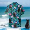 Hibicus Black Kitten Hawaiian Shirt, Gift For Mother, Aloha Shirt For Mens, Womens