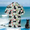 Tropical Flowers Black Cat Hawaiian T-shirt, Mother's Day Gift, Aloha Shirt For Mens, Womens