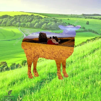 Sheep And Field Metal Sign, Sheep, Livestock Backyard Decoration