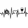 Heart Beat Coffee And Wine Lovers Metal Bar Sign