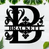 Personalized Monogram Metal Sign, Custom Metal Monogram Summer Wreath, Summer Wreaths For Front Door, Front Porch Decor, Front Door Decor