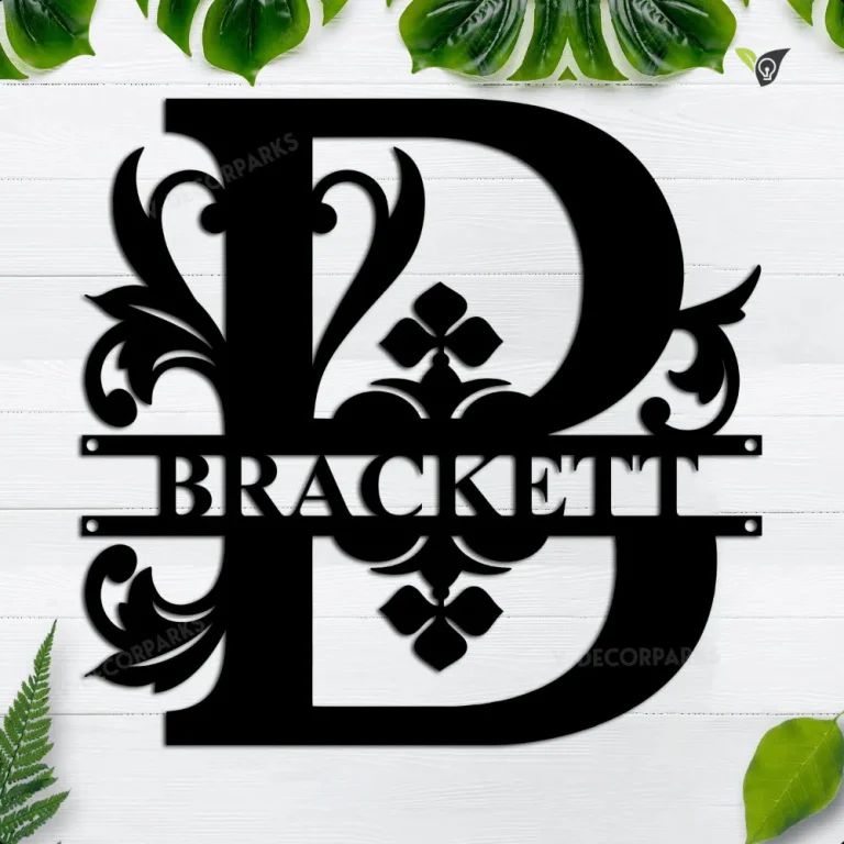 Personalized Monogram Metal Sign, Custom Metal Monogram Summer Wreath, Summer Wreaths For Front Door, Front Porch Decor, Front Door Decor