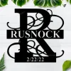 Personalized Monogram Metal Wall Art, Custom Metal Monogram Summer Wreath, Summer Wreaths For Front Door, Front Porch Decor, Front Door Decor