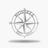 Nautical Compass Monogram, Cut Metal Sign