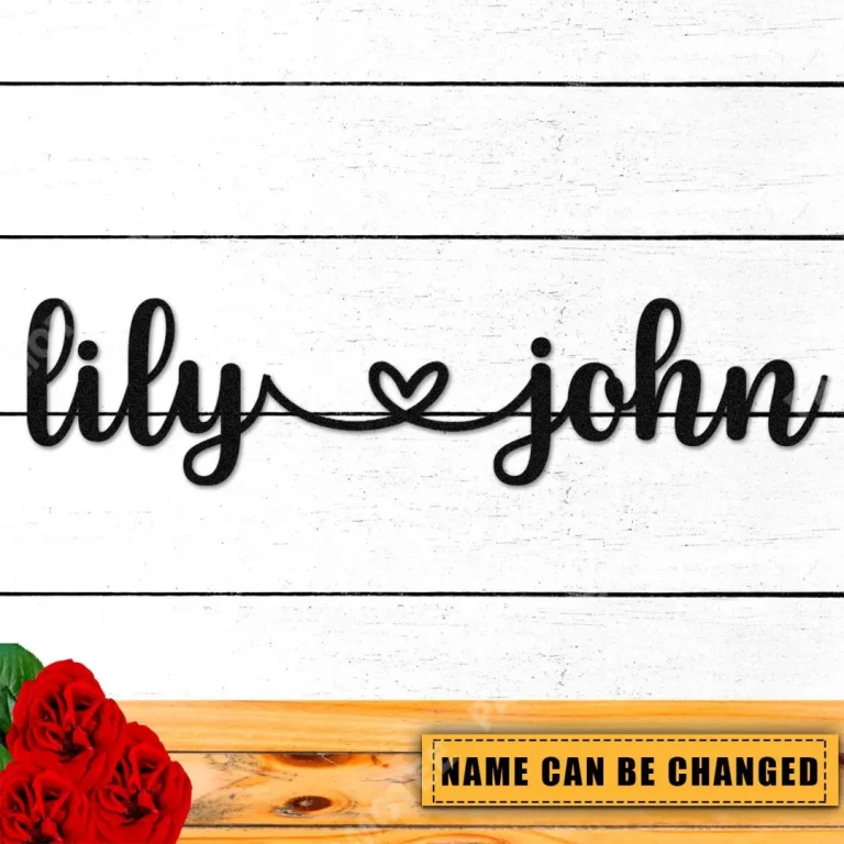 Personalized Name Heart Valentines Day Metal Sign