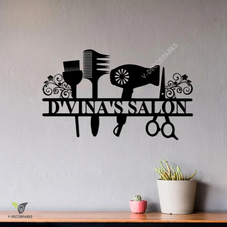 Hair Salon Personalized Metal Wall Art Cut Metal Sign, Barber Shop Cut Metal Sign, Hair Salon Metal Wall Art Various Sizes