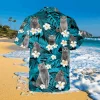 Floral Gray British Shorthaired Cat Hawaii Shirt, Tommy Bahama Hawaiian Shirts, Aloha Shirt For Mens, Womens