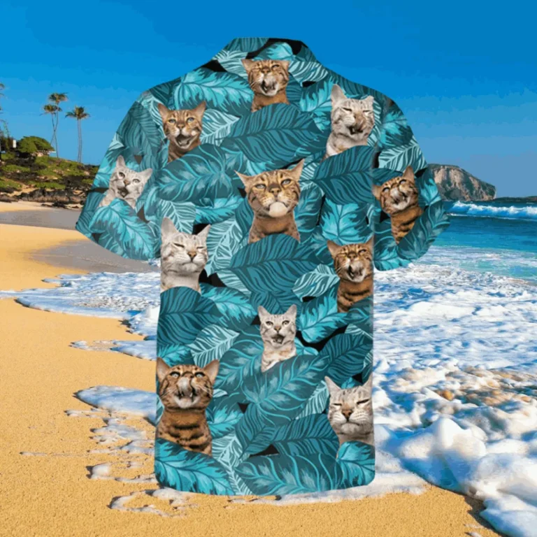 Bengal Cat Tropical Hawaii T-shirt, Gift For Cat Mom, Aloha Shirt For Mens, Womens