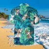 Tropical Leaves Egyptian Sphynx Cat Hawaiian T-shirt, Beach Shirts, Aloha Shirt For Mens, Womens